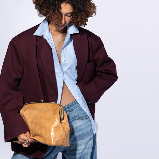 Alba Frame Large Shoulder In Buffed Leather