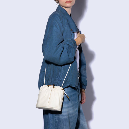 Isabelle Crossbody in Pebbled Leather - Coastal Cloud