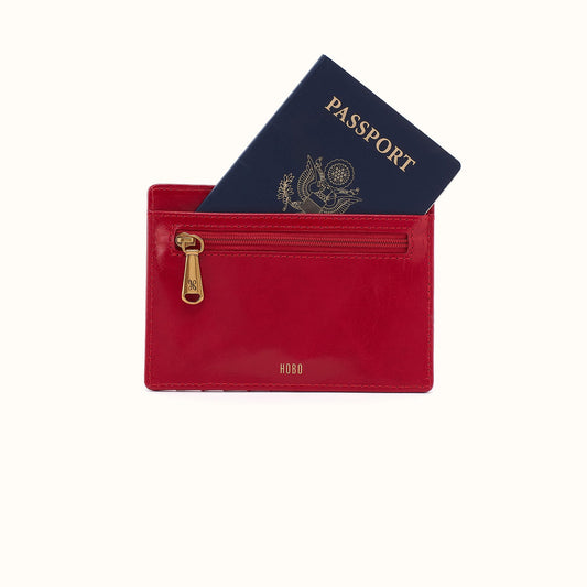 Euro Slide Card Case In Polished Leather