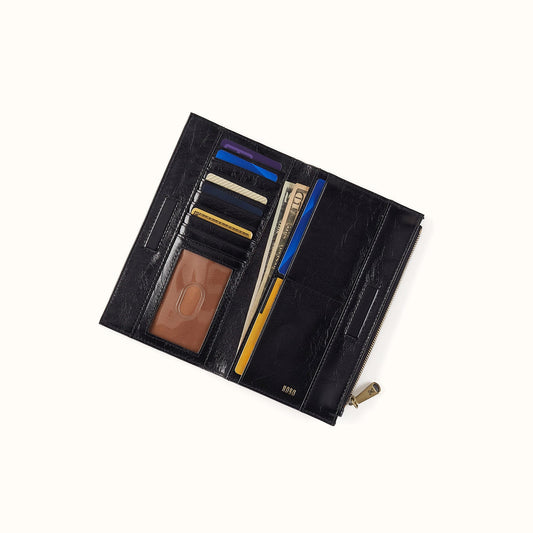 Jill Large Bifold Wallet In Polished Leather