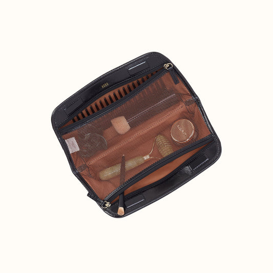 Beauty Brush Case In Polished Leather