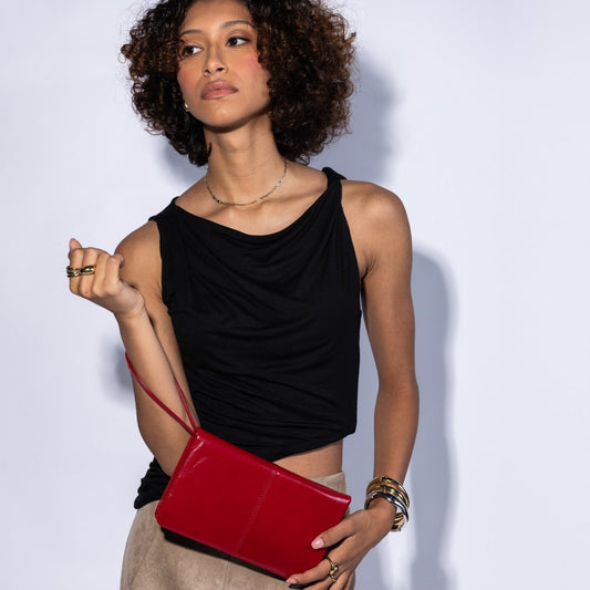 Evolve Wristlet In Polished Leather