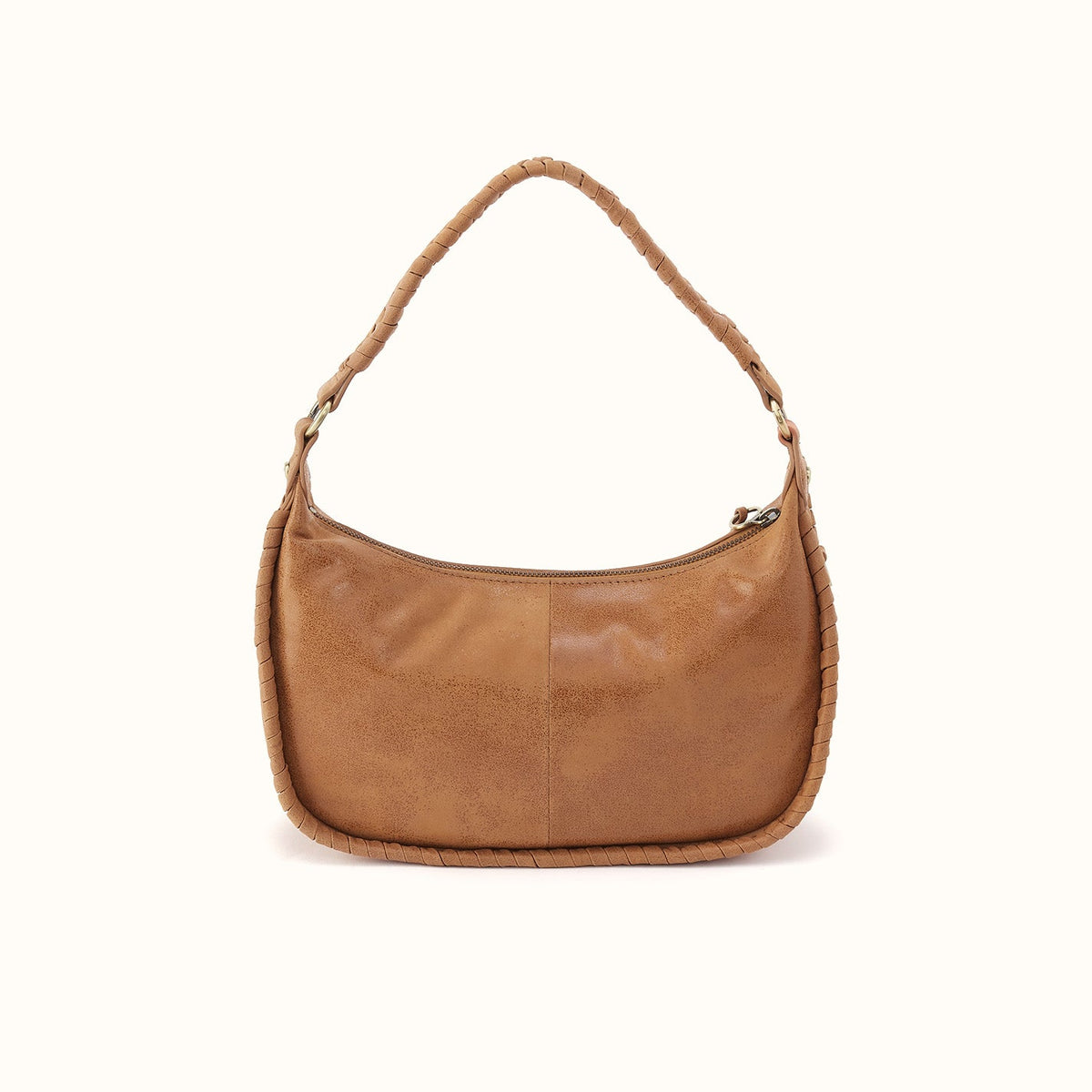 Mia Crescent Hobo In Buffed Leather - Whiskey