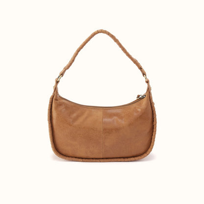 Mia Crescent Hobo In Buffed Leather - Whiskey