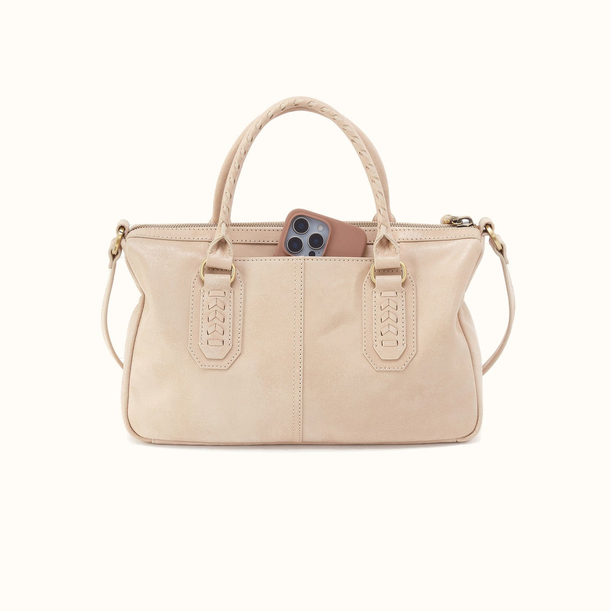 Expedition Satchel in Buffed Leather - Frosted Pearl