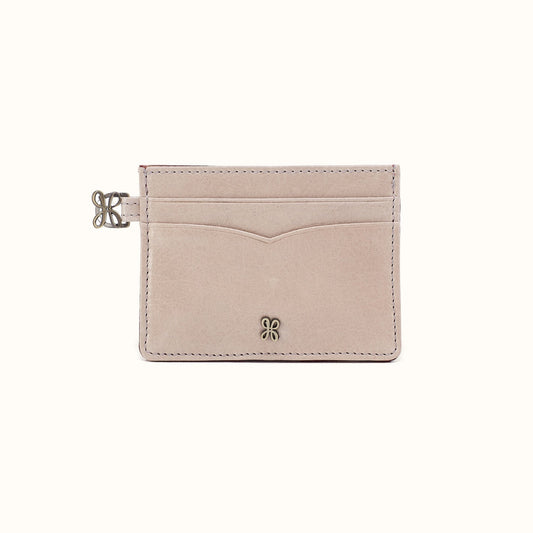 Charmed Card Case in Aniline Gloss Leather - Stone Gloss- FOL