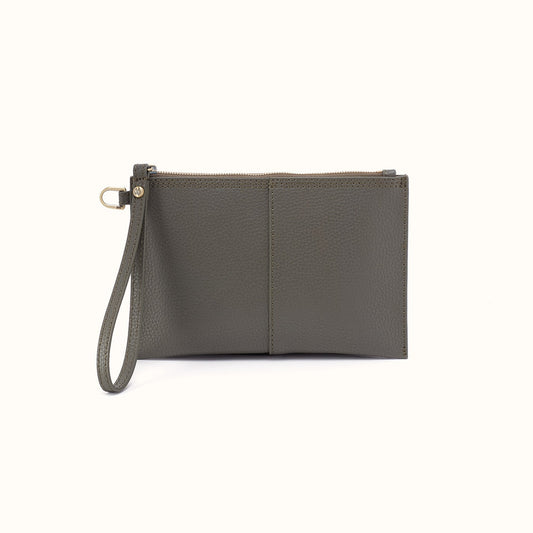 Vida Small Pouch in Micro Pebbled Leather - Desert Palm- FOL