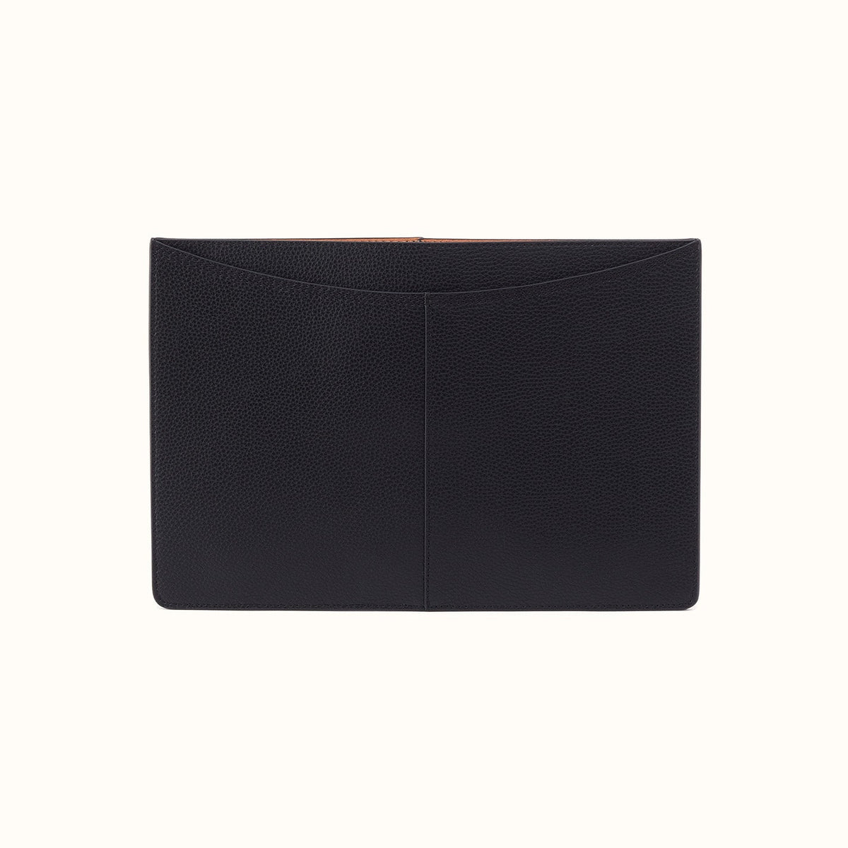 Vida Laptop Sleeve In Micro Pebbled Leather - Black- FOL