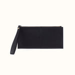 Vida Large Pouch in Micro Pebbled Leather - Black- FOL