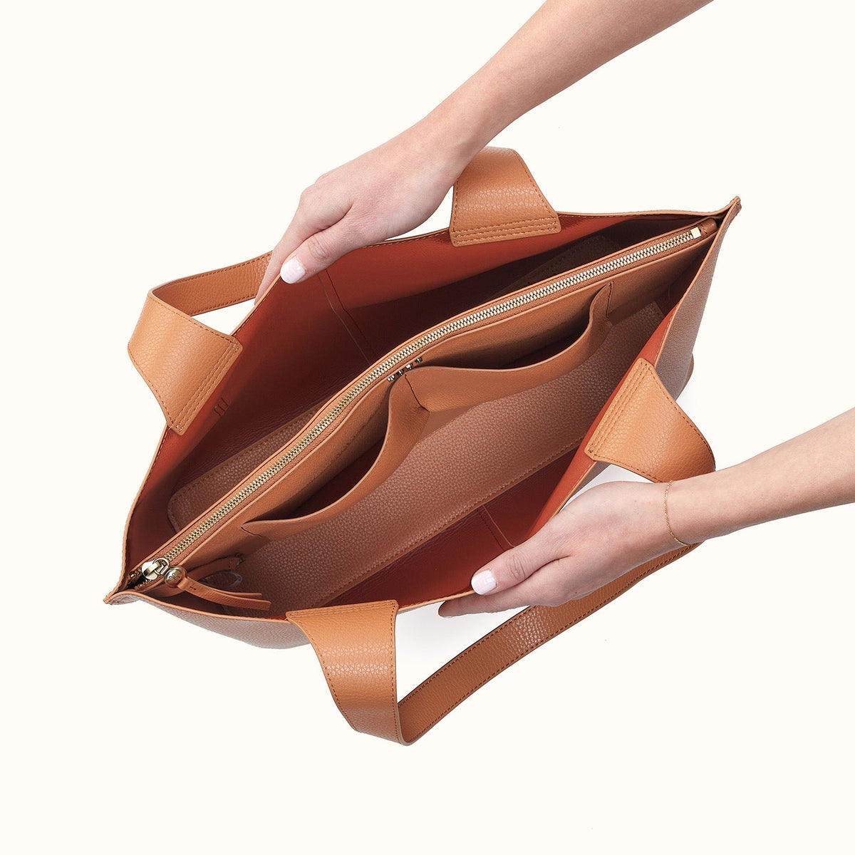 Vida Large Tote In Micro Pebbled Leather