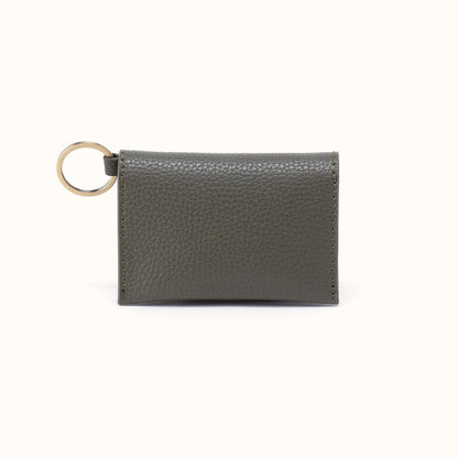 Vida Card Case in Micro Pebbled Leather - Desert Palm- FOL