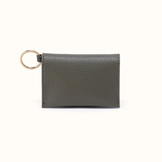 Vida Card Case in Micro Pebbled Leather - Desert Palm- FOL