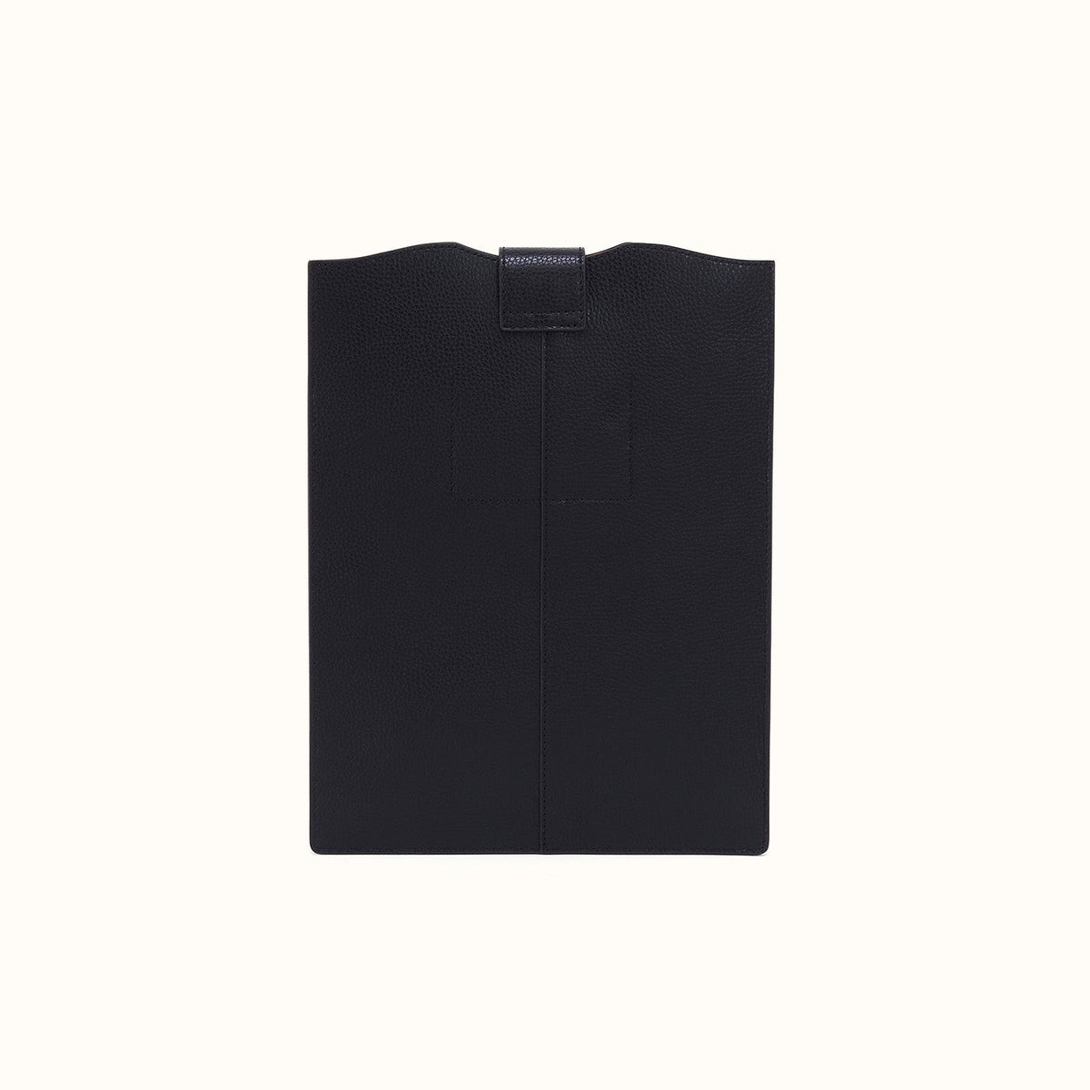Vida Vertical Laptop In Micro Pebbled Leather - Black