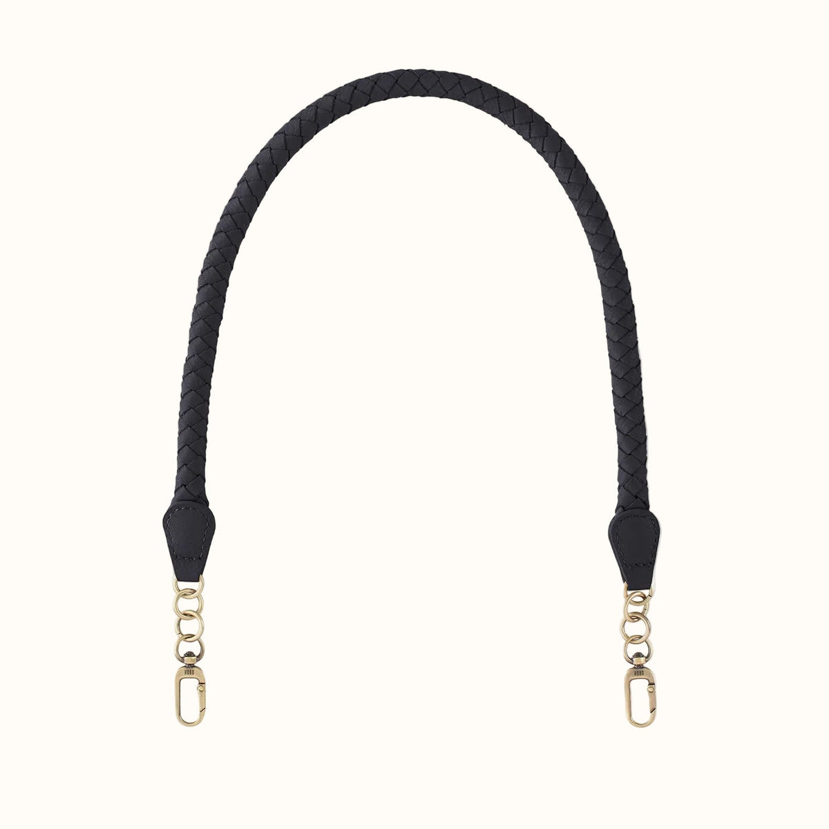 Skinny Braid Strap In Pebbled Leather