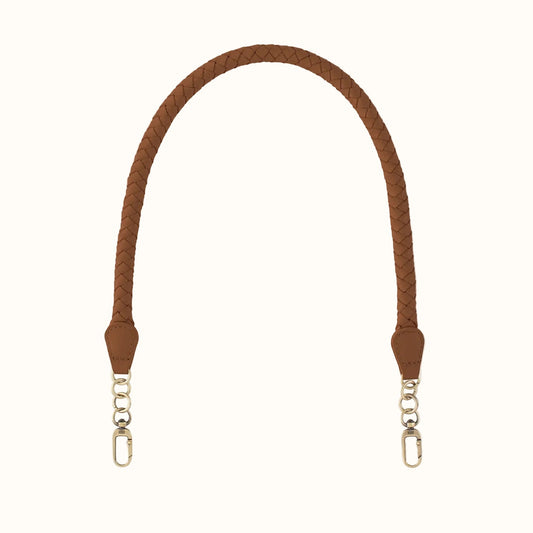 Skinny Braid Strap In Pebbled Leather