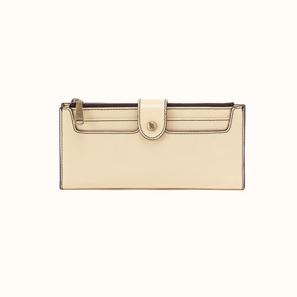 Dunn Continental Wallet in Polished Leather - Butter Yellow- FOL