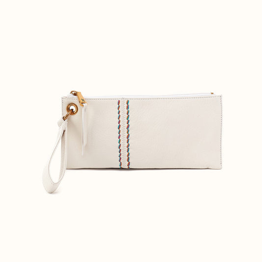 Vida Wristlet in Pebbled Leather - Coastal Cloud- FOL