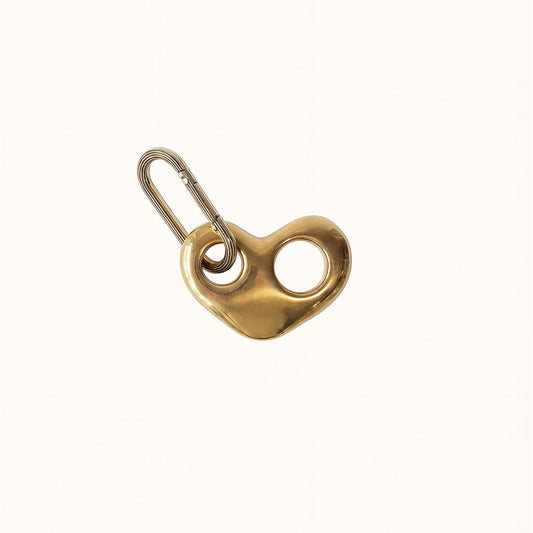 Bubble Heart Bag Charm - Gold