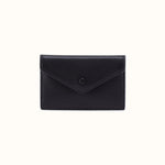 Goldie Card Case In Pebbled Leather - Black- FOL