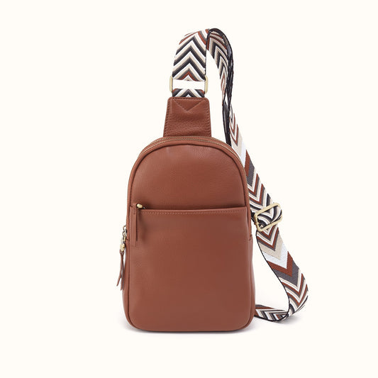 Cass Sling in Pebbled Leather - Bridle Brown- FOL