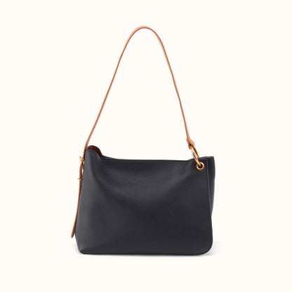 Rayna Shoulder Bag In Double-Faced Leather - Black