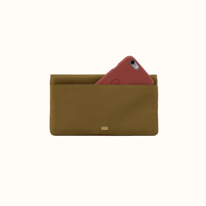 Lumen Continental Wallet In Pebbled Leather - Sunlit Sage
