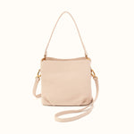 Starr Convertible Shoulder Bag In Pebbled Leather - Stonewash