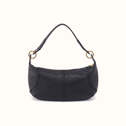 Opal Mini Shoulder In Pebbled Leather - Black