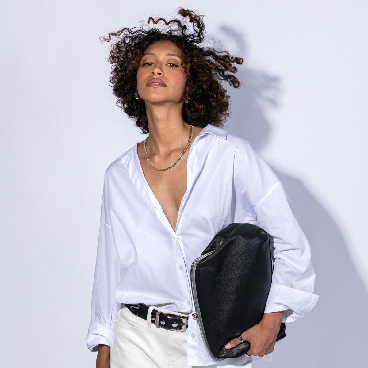 Alba Frame Large Shoulder In Pebbled Leather