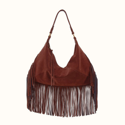 Paloma Hobo In Suede Leather - Chocolate