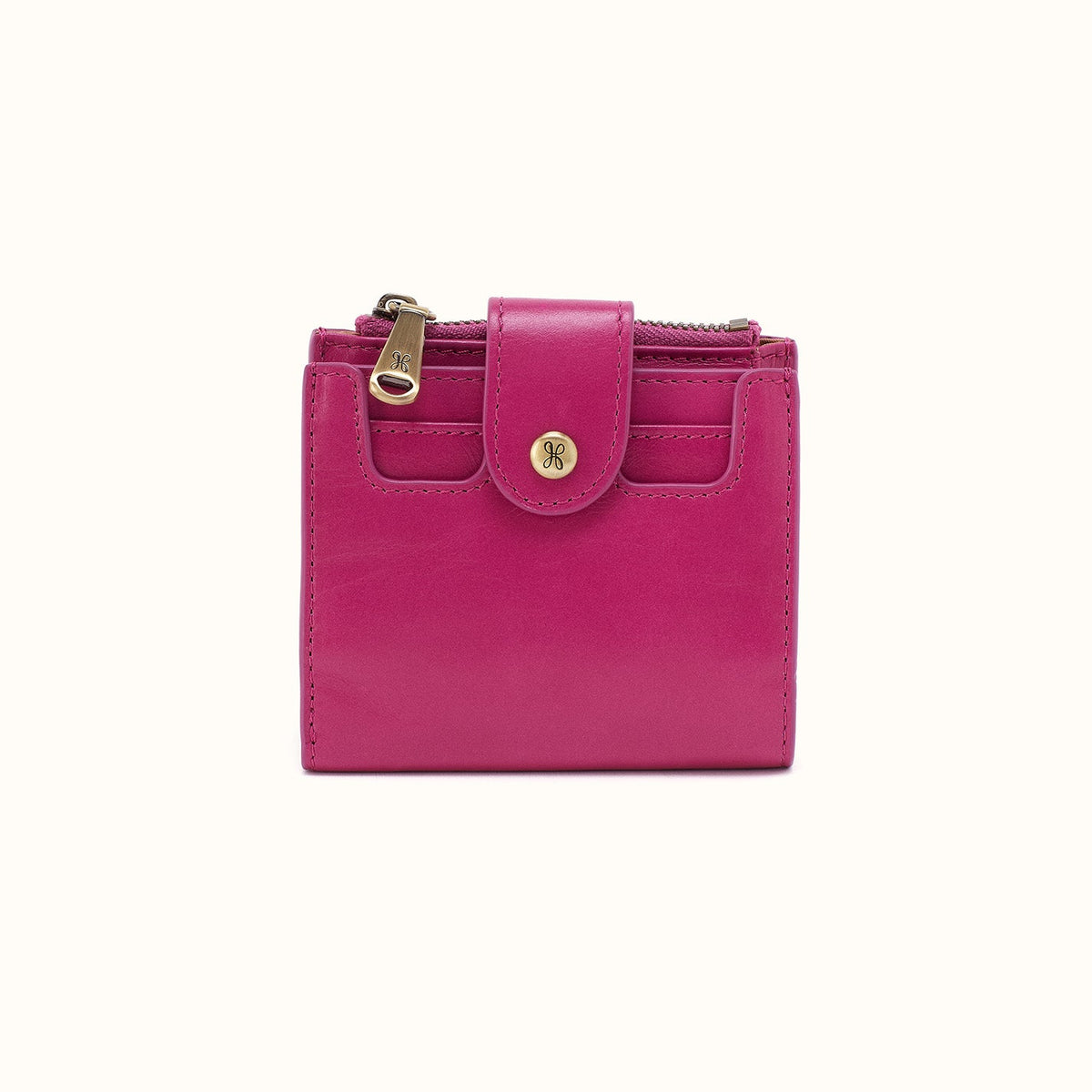 Dunn Mini Wallet in Polished Leather - Cactus Flower- FOL