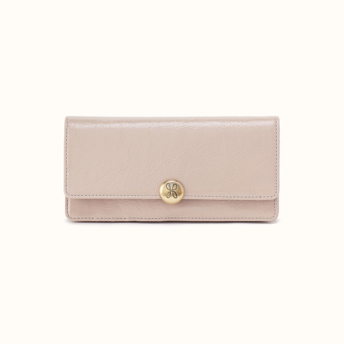 Hutton Large Wallet In Aniline Gloss Leather - Stone Gloss- FOL