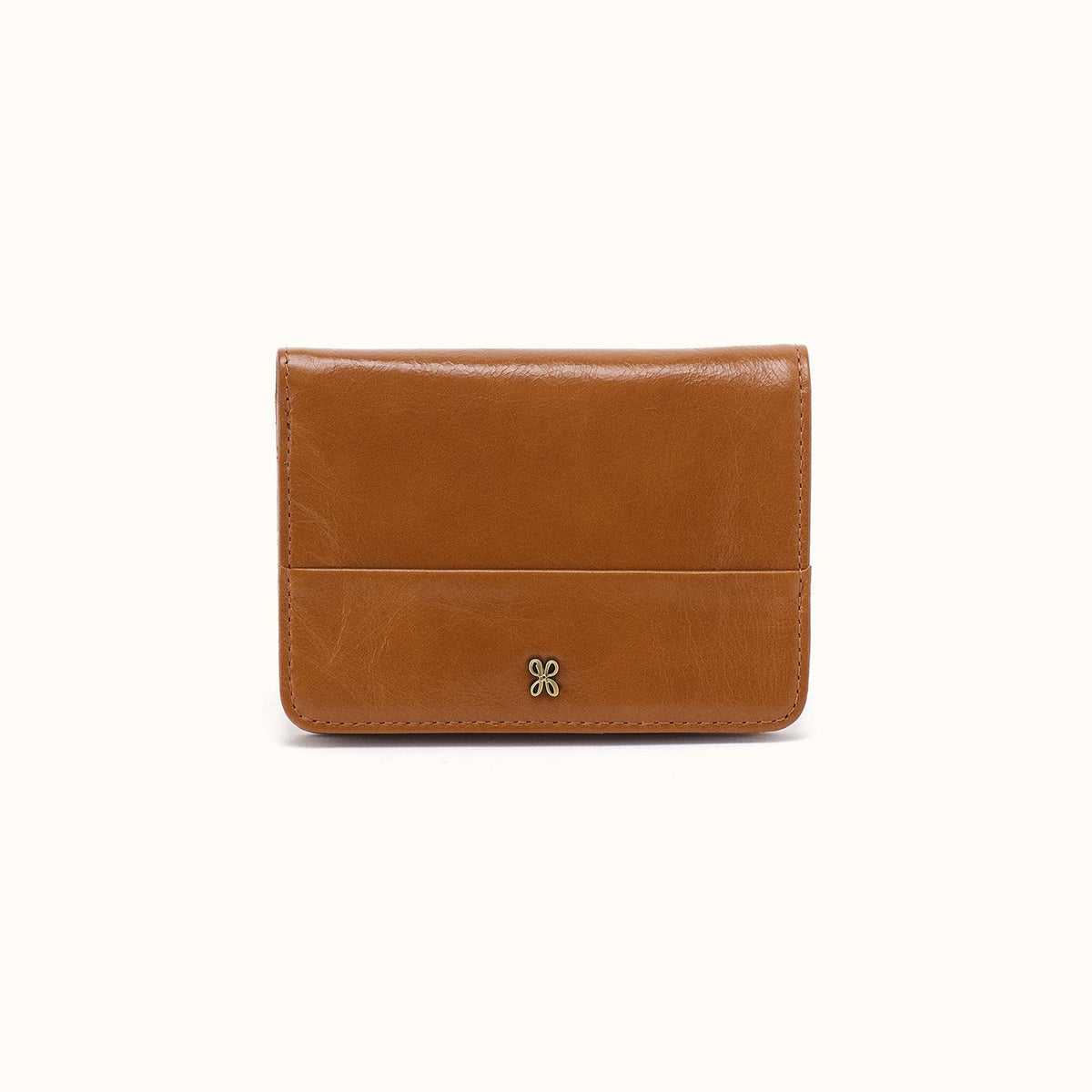 Jill Bifold Wallet In Polished Leather - Truffle