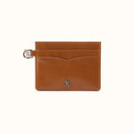 Charmed Card Case in Polished Leather - Truffle- FOL