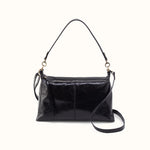 Avon Shoulder Bag in Polished Leather - Black- FOL