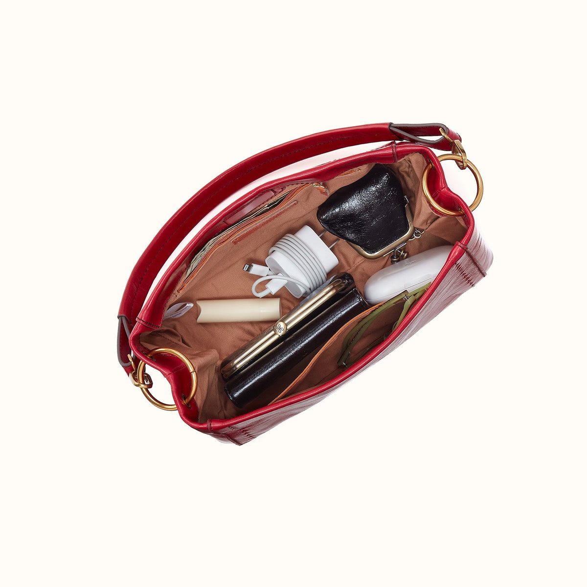 Seneca Shoulder Crossbody In Polished Leather