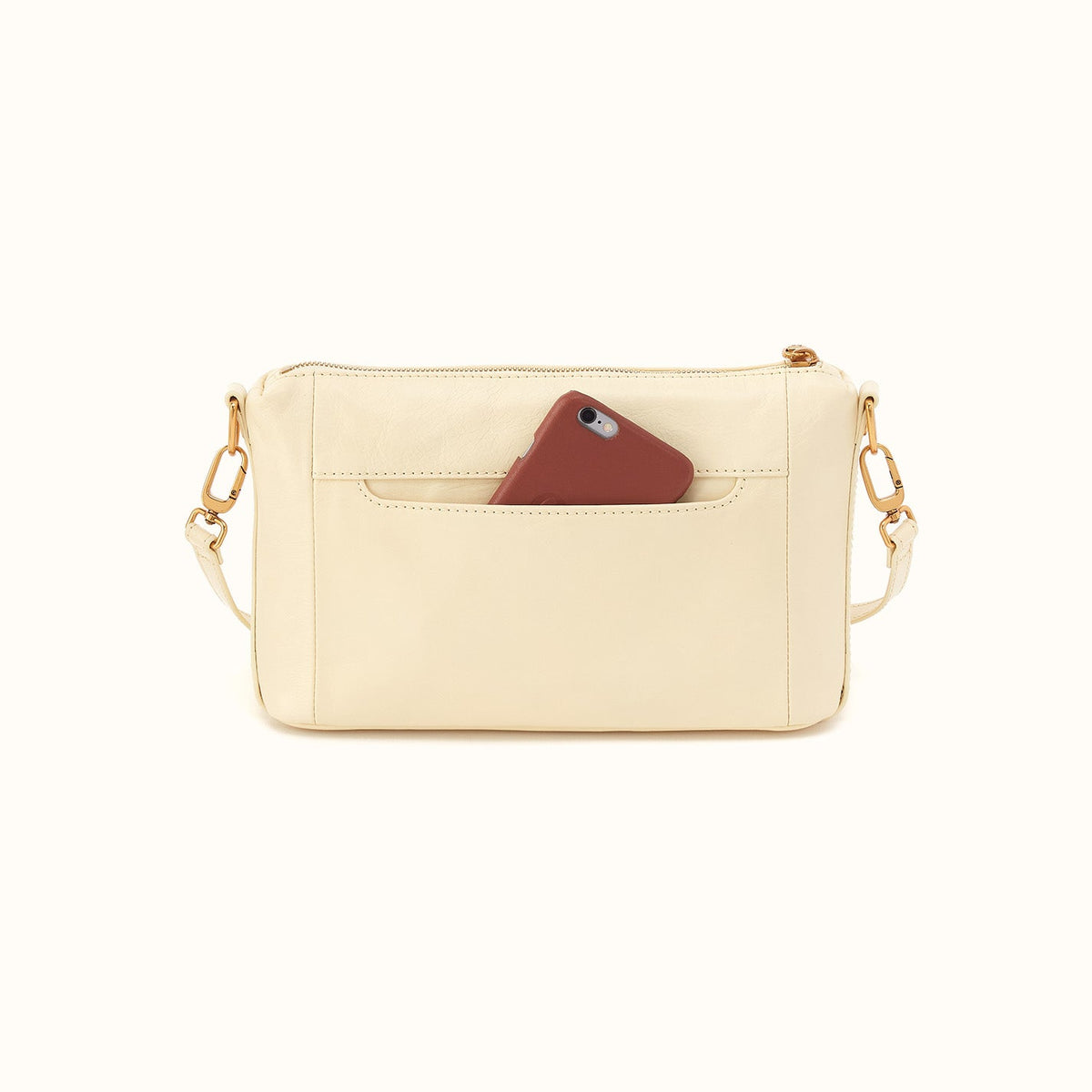 Darcy Carry-All Crossbody in Polished Leather - Butter Yellow