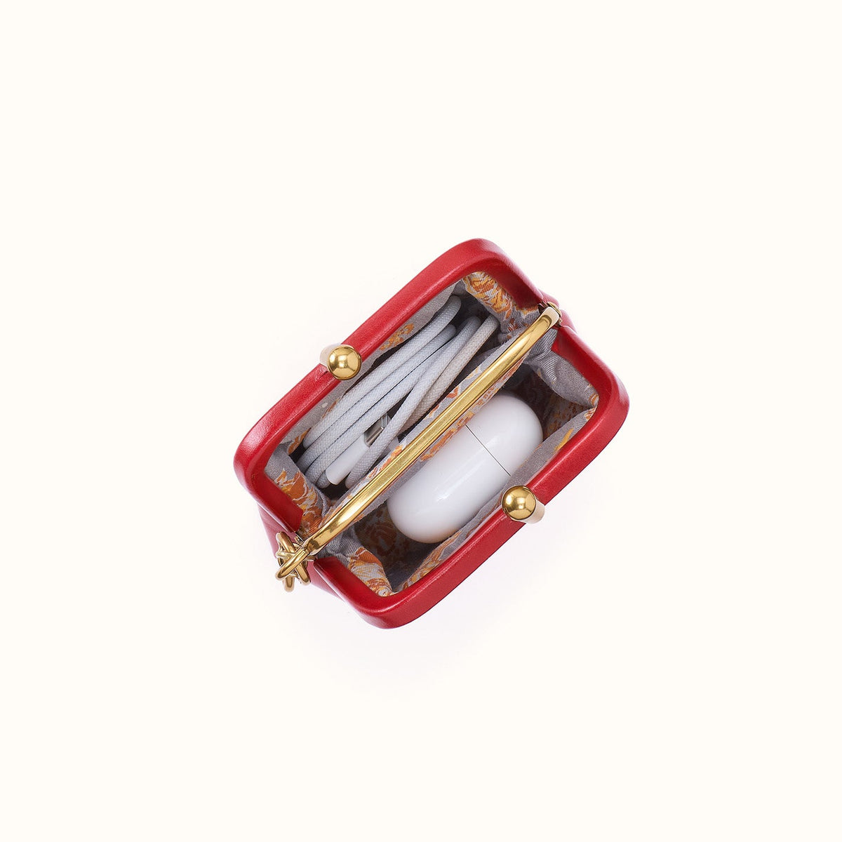 Alba Frame Clip Pouch In Polished Leather