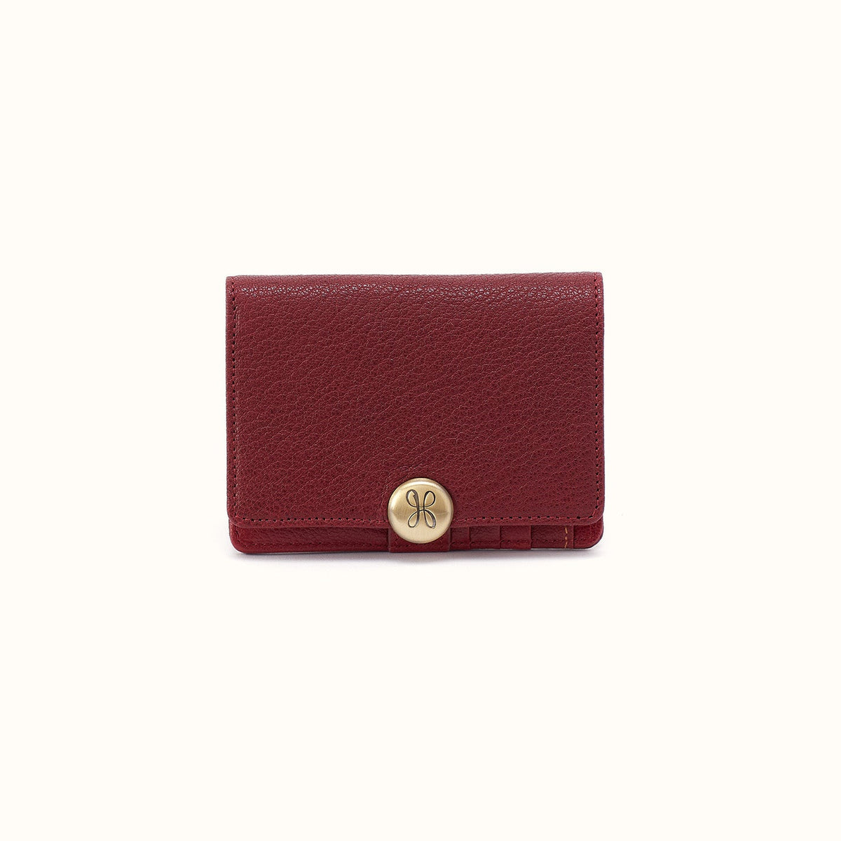 Hutton Small Wallet in Micrograin Leather - Red Dahlia- FOL