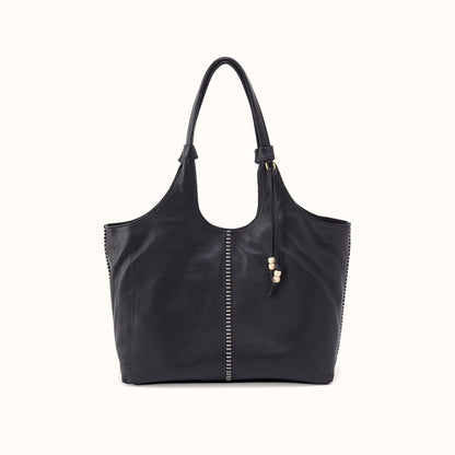 La Jolla Tote In Cloud Leather - Black- FOL