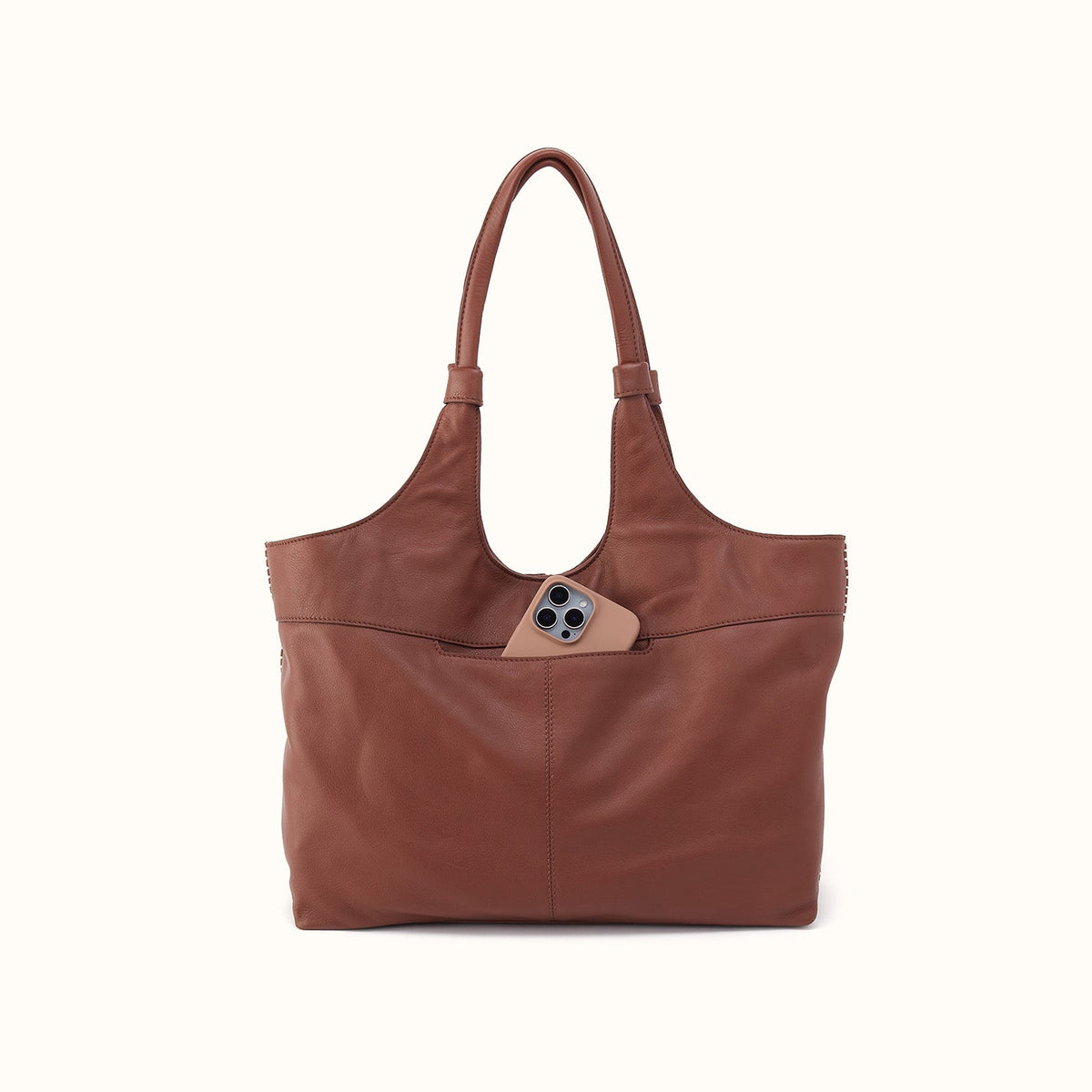 La Jolla Tote In Cloud Leather - Cocoa Bean
