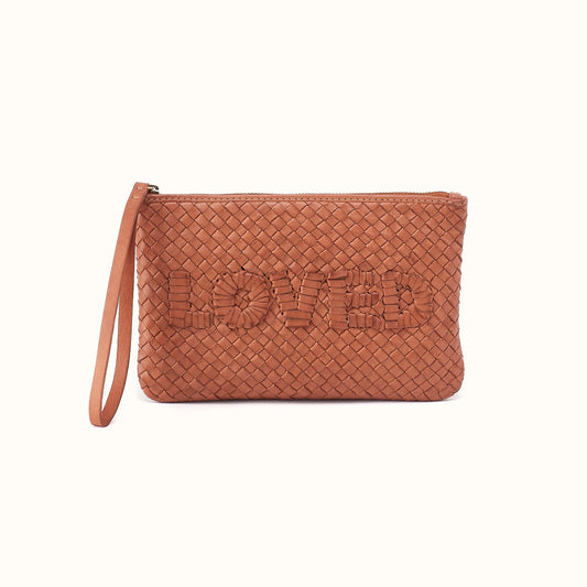 Woven Loved Pouch in Washed Leather - Harvest Wheat- FOL