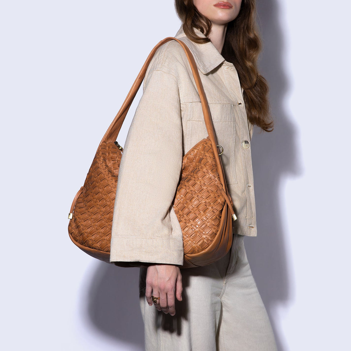 Kori Hobo In Washed Leather - Harvest Wheat